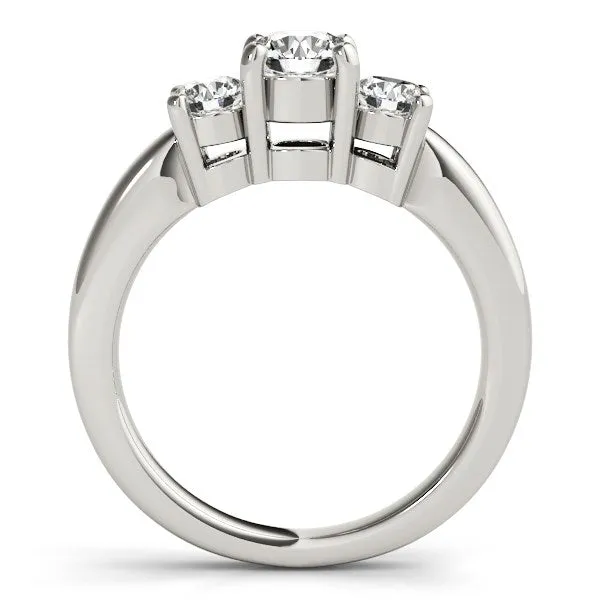 14k White Gold Timeless 3 Stone Round Diamond Engagement Ring 1 cttw MayaMila Rings