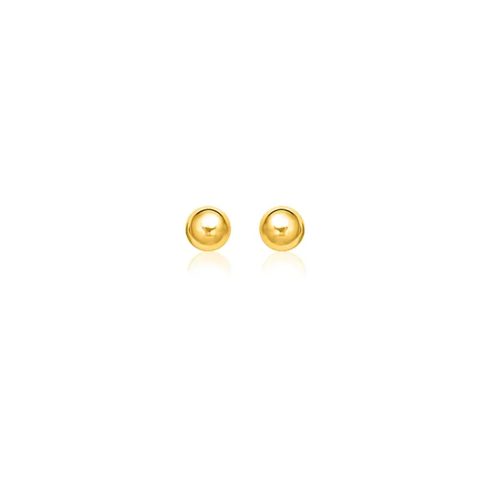 14k Yellow Gold Round Stud Earrings 60 mm MayaMila Earrings