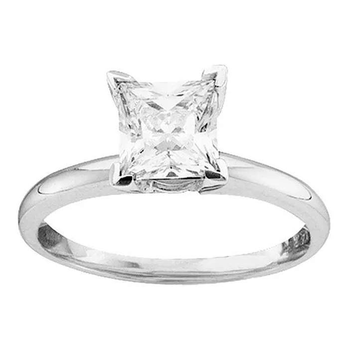 14kt White Gold Womens Princess Diamond Solitaire Bridal Wedding Engagement Ring 16 Cttw mayamila Rings 14kt White Gold Womens Princess Diamond Solitaire Bridal Wedding Engagement Ring 16 Cttw mayamila Rings