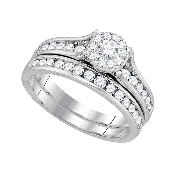 14kt White Gold Womens Round Diamond Bridal Wedding Engagement Ring Band Set 100 Cttw mayamila Rings 14kt White Gold Womens Round Diamond Bridal Wedding Engagement Ring Band Set 100 Cttw mayamila Rings