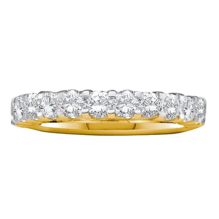 14kt Yellow Gold Womens Round Paveset Diamond Single Row Wedding Band 100 Cttw mayamila Rings