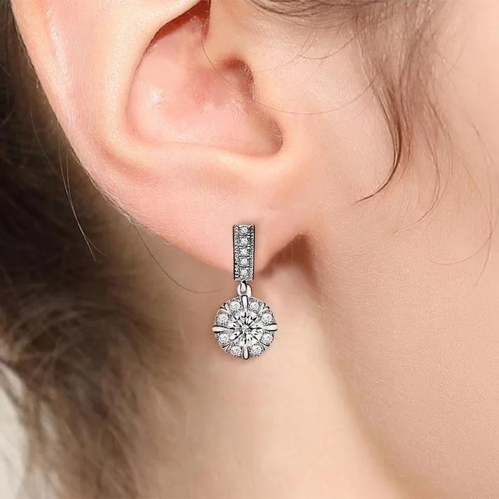 35CT Round Cut 925 Sterling Silver Drop Earrings Shineofidamond Earrings 35CT Round Cut 925 Sterling Silver Drop Earrings Shineofidamond Earrings