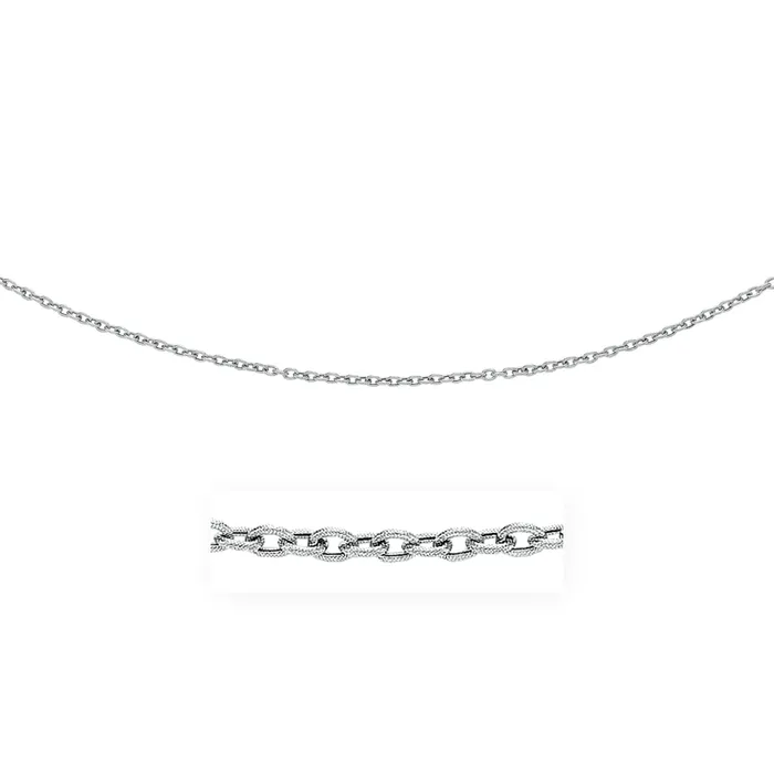 35mm 14k White Gold Pendant Chain with Textured Links MayaMila Necklaces 35mm 14k White Gold Pendant Chain with Textured Links MayaMila Necklaces