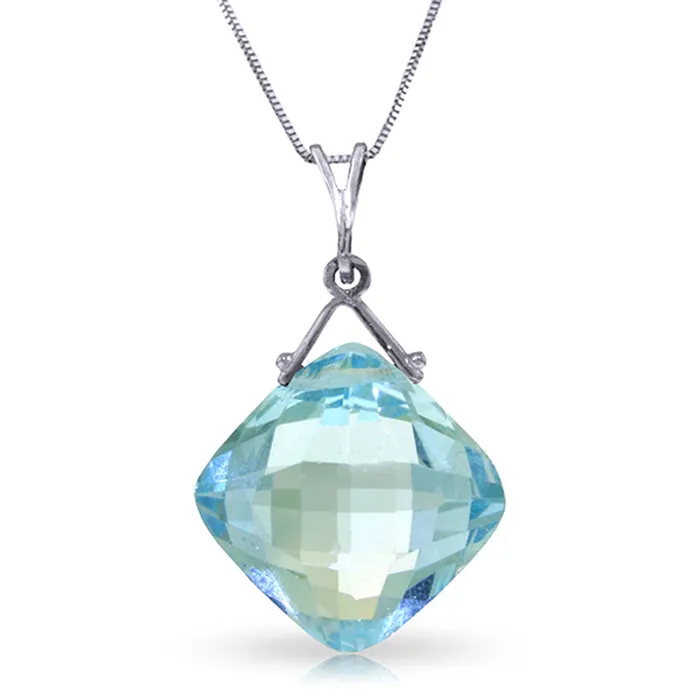 875 Carat 14K Solid White Gold Competence Blue Topaz Necklace MayaMila Necklaces 875 Carat 14K Solid White Gold Competence Blue Topaz Necklace MayaMila Necklaces