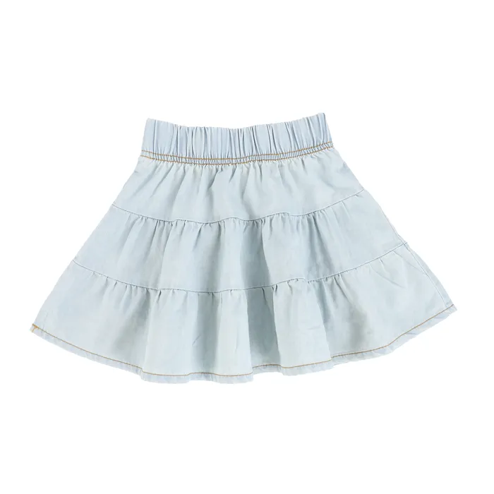 Analogie Analogie Denim Tencil Tiered Skirt Chambray Earrings