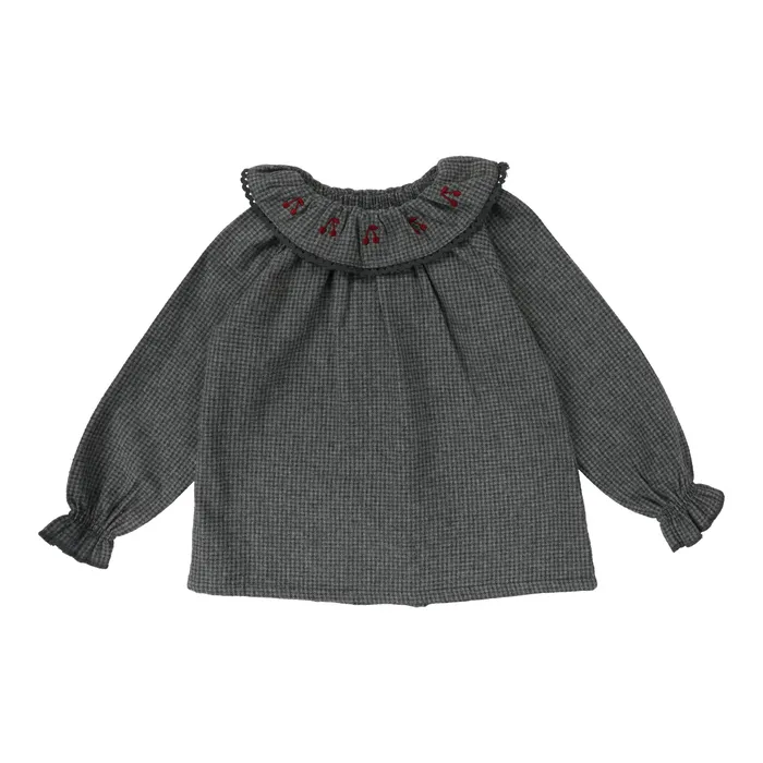 Analogie Earrings Analogie Toddler Girls Shirt Gray Houndstooth