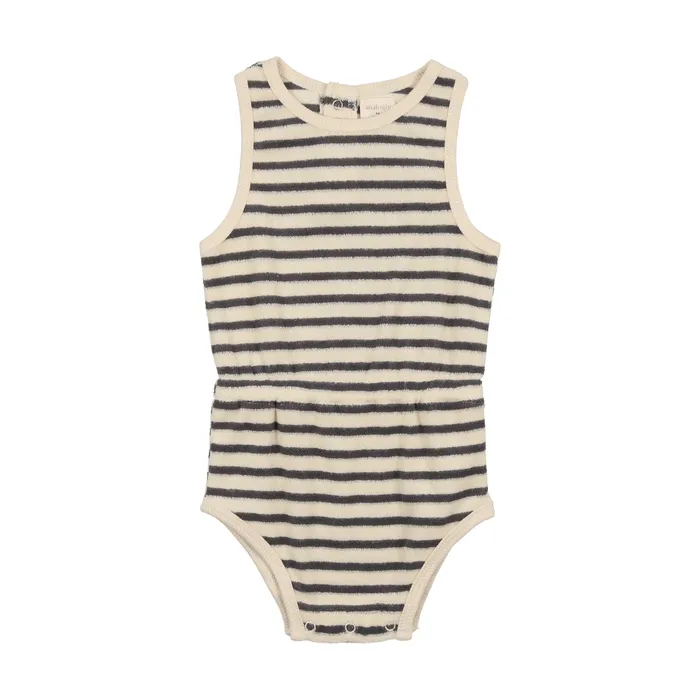Analogie Terry Romper Off Navy Stripe Analogie Earrings