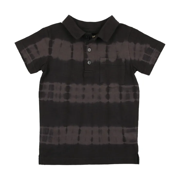 Analogie Tie Dye Polo Short Sleeve Black Analogie Rings