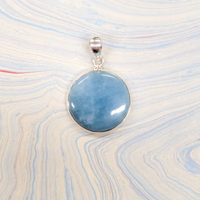 Aquamarine Round Pendant Jensen Rocks Necklaces