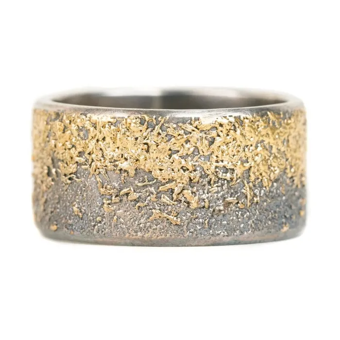 Black and Gold Dusted Band Kate Maller Rings