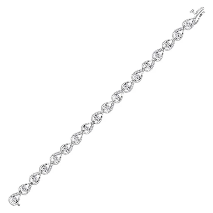 Bracelets mayamila 10kt White Gold Womens Round Diamond Teardrop Cluster Fashion Bracelet 114 Cttw Bracelets mayamila 10kt White Gold Womens Round Diamond Teardrop Cluster Fashion Bracelet 114 Cttw
