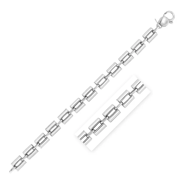 Bracelets MayaMila Sterling Silver 7 12 Inch Polished Square Link Bracelet Bracelets MayaMila Sterling Silver 7 12 Inch Polished Square Link Bracelet