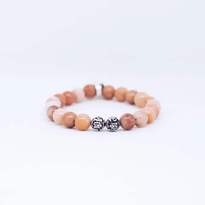 Bracelets MF Pink Aventurine Silver Bead Bracelet 8 MM