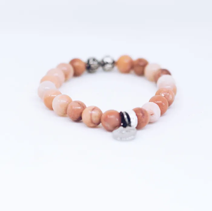 Bracelets MF Pink Aventurine Silver Bead Bracelet 8 MM