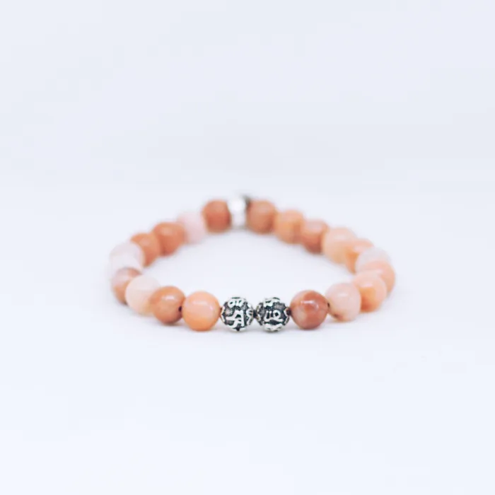 Bracelets MF Pink Aventurine Silver Bead Bracelet 8 MM