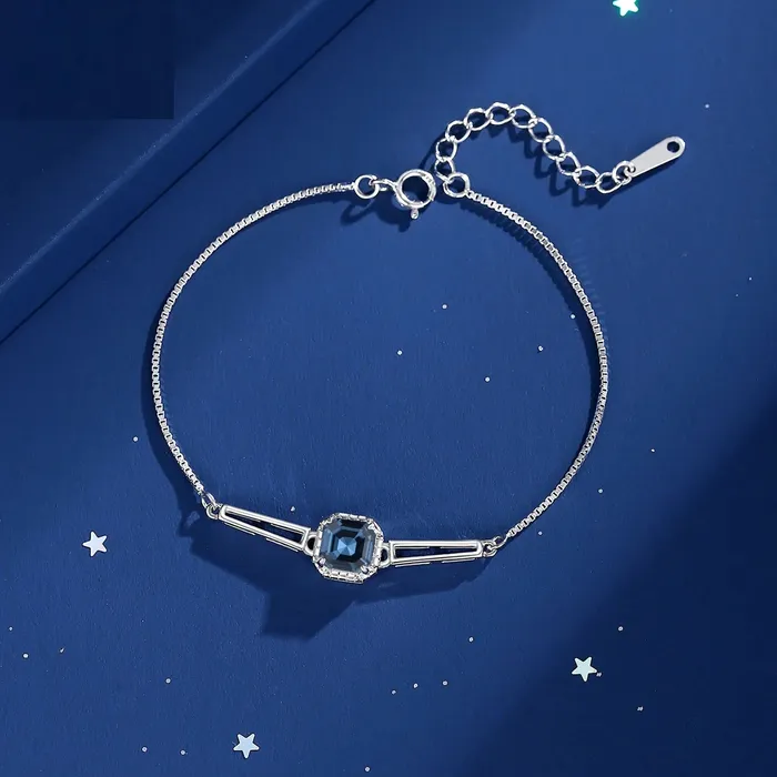 Bracelets Mystic Flavia Sapphire Serenity Square Swarovski Silver Bracelet