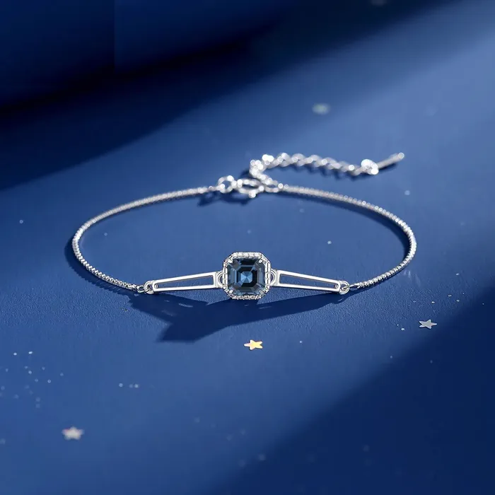 Bracelets Mystic Flavia Sapphire Serenity Square Swarovski Silver Bracelet