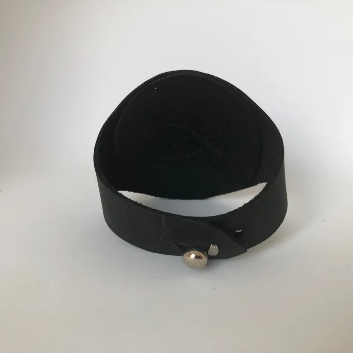 Bracelets Rebeccah J Leather Mermaid Cuff Bracelet Silver Studded black leather with ivory fish skin Bracelets Rebeccah J Leather Mermaid Cuff Bracelet Silver Studded black leather with ivory fish skin
