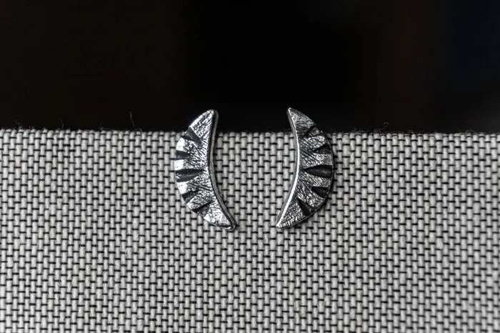 Briana Harrison Earrings Half Round Ridge Stud Earrings