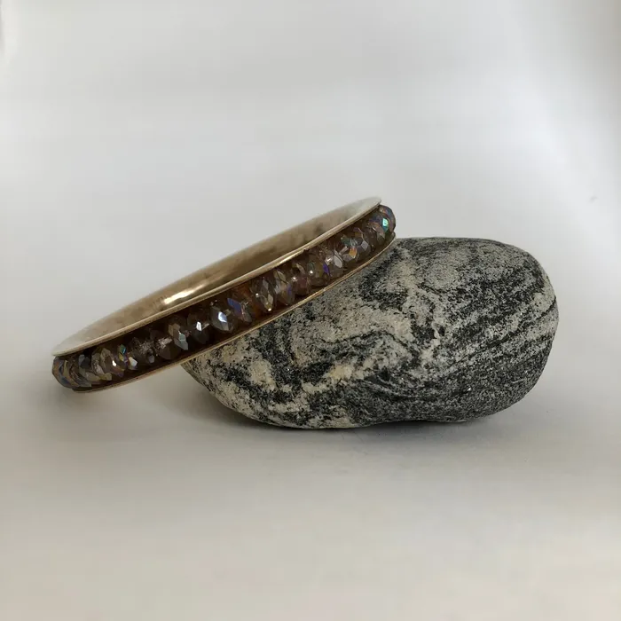 Bronze Bangle Bracelet with Irradiated Glass Beads Martha Andrew Bracelets Bronze Bangle Bracelet with Irradiated Glass Beads Martha Andrew Bracelets