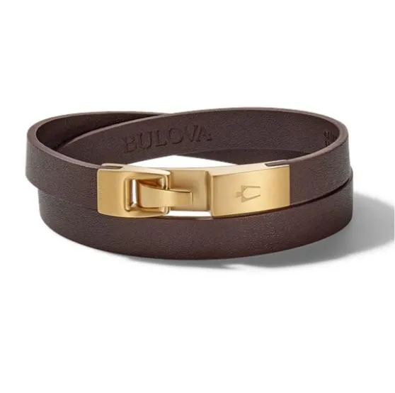 Bulova Bracelets BULOVA LEATHER DOUBLE WRAP BRACELET J97B003M Bulova Bracelets BULOVA LEATHER DOUBLE WRAP BRACELET J97B003M