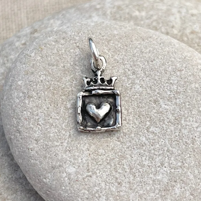 Charm Necklaces HeidiJHale Designs Tiny Royal Heart Charm