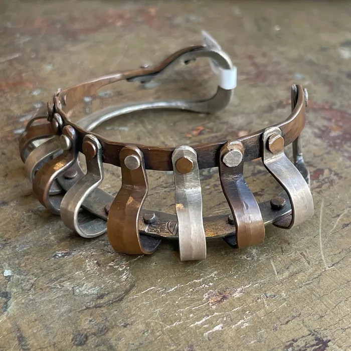 David Jones Bracelets Fine Silver and Copper Statement Cuff Bracelet