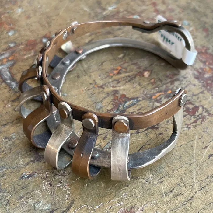David Jones Bracelets Fine Silver and Copper Statement Cuff Bracelet