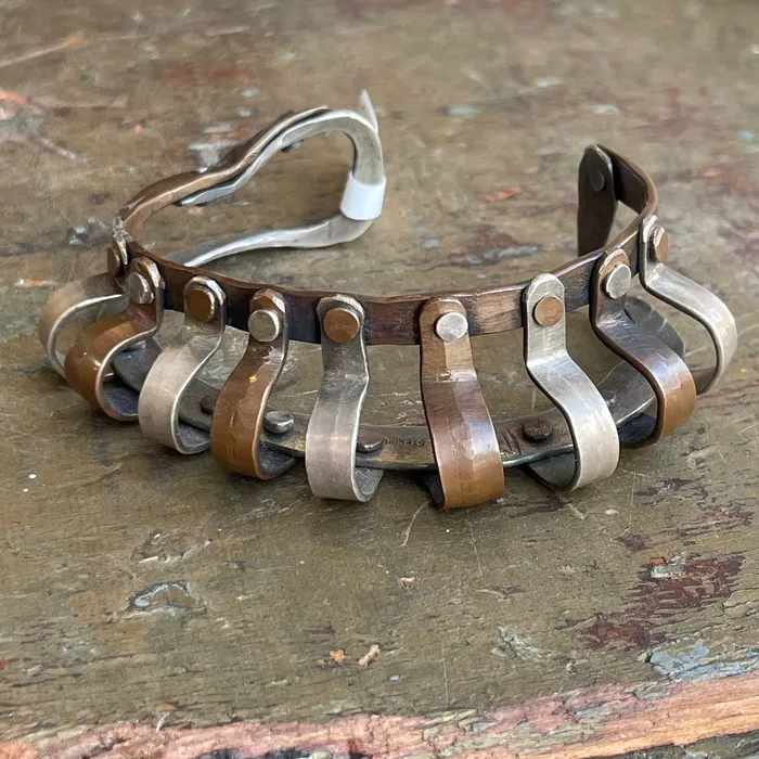 David Jones Bracelets Fine Silver and Copper Statement Cuff Bracelet