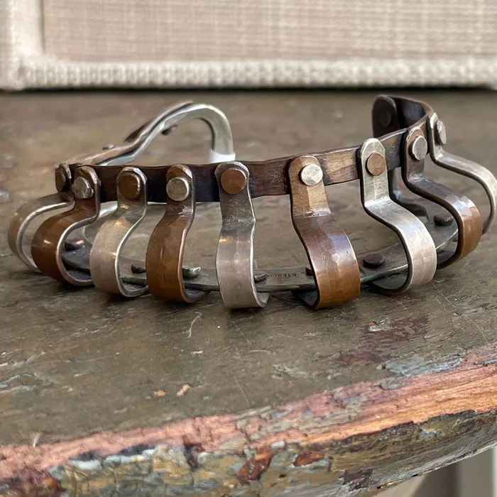 David Jones Bracelets Fine Silver and Copper Statement Cuff Bracelet