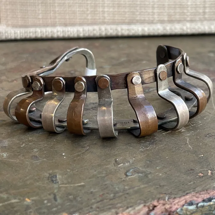 David Jones Bracelets Fine Silver and Copper Statement Cuff Bracelet