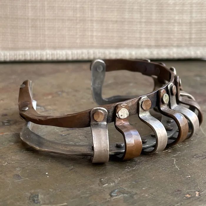 David Jones Bracelets Fine Silver and Copper Statement Cuff Bracelet