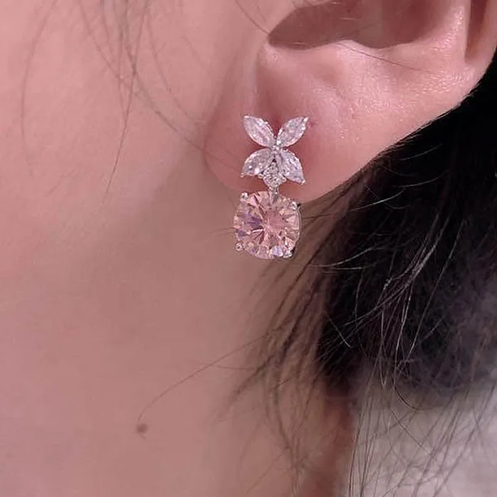 Earrings Elegant Round Cut Stud Earrings In Sterling Silver Shineofdiamond
