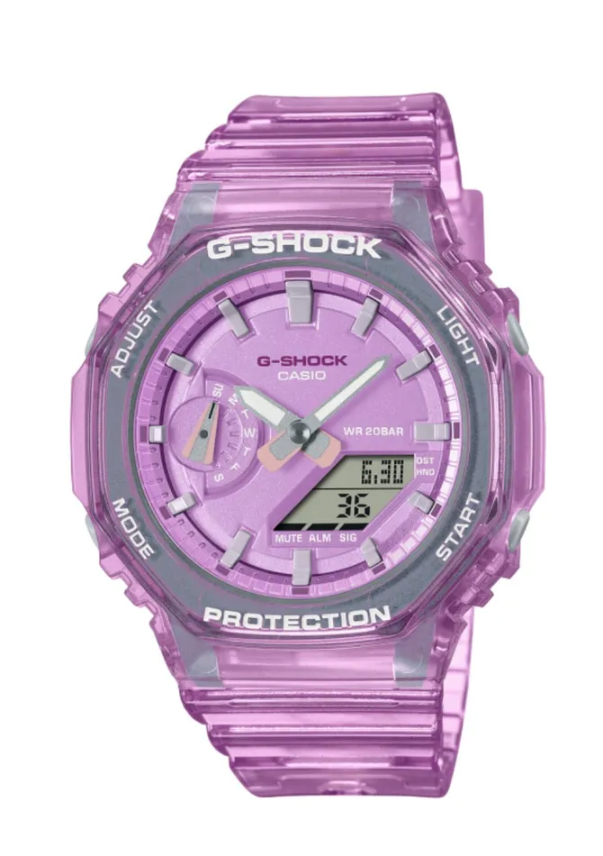 Earrings GSHOCK GSHOCK ANALOGDIGITAL RSN PNK SKELETON GMAS2100SK4A