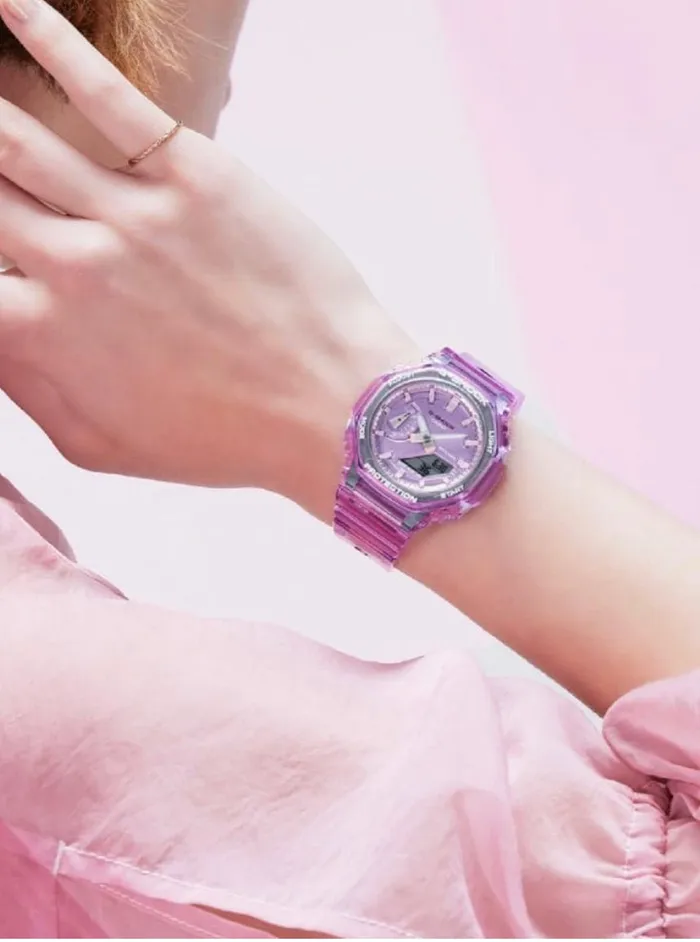 Earrings GSHOCK GSHOCK ANALOGDIGITAL RSN PNK SKELETON GMAS2100SK4A