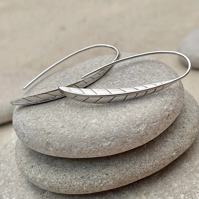 Earrings HeidiJHale Sterling Silver Feather Earrings Quick Ship