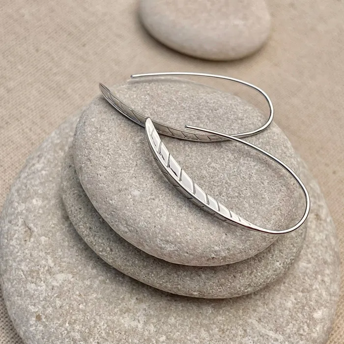 Earrings HeidiJHale Sterling Silver Feather Earrings Quick Ship Earrings HeidiJHale Sterling Silver Feather Earrings Quick Ship