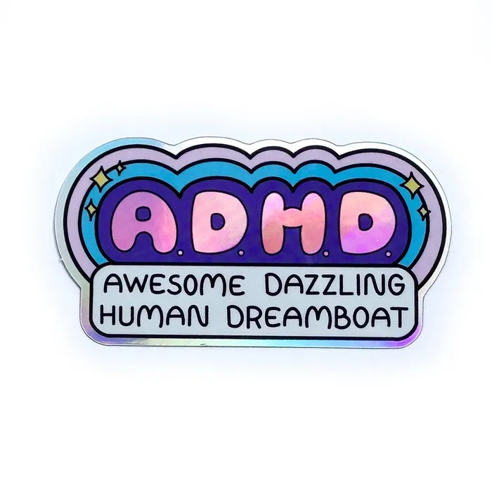 Earrings Kitty With A Cupcake ADHD Holographic Sticker