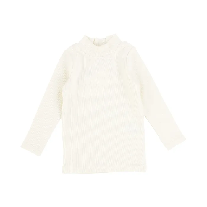 Earrings Lil Legs Lil Legs Ribbed Mock Neck Ivory