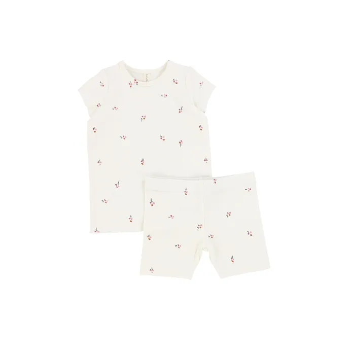 Earrings Lilette Lillette Short Sleeve Poppy Lounge Set IvoryMauve