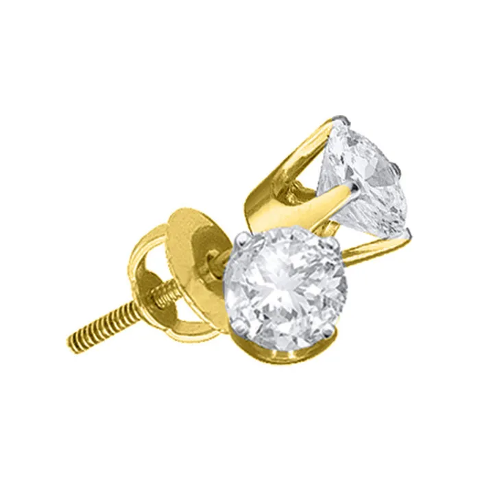 Earrings mayamila 14kt Yellow Gold Unisex Round Diamond Solitaire Stud Earrings 16 Cttw Earrings mayamila 14kt Yellow Gold Unisex Round Diamond Solitaire Stud Earrings 16 Cttw