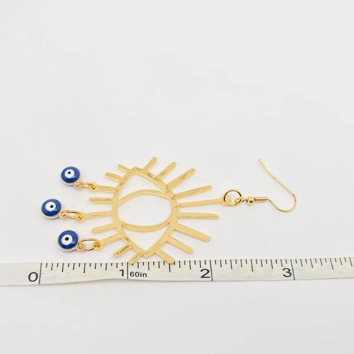 Earrings Mio Queena Golden Evil Eye Earrings