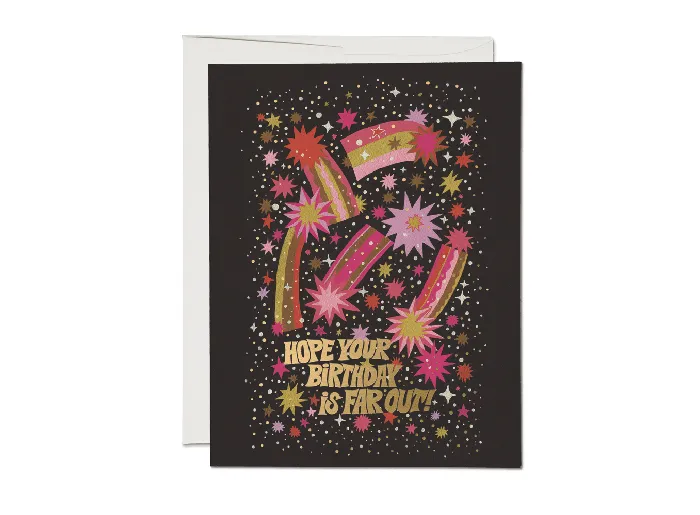 Earrings Red Cap Cards Comets Birthday Greeting Card