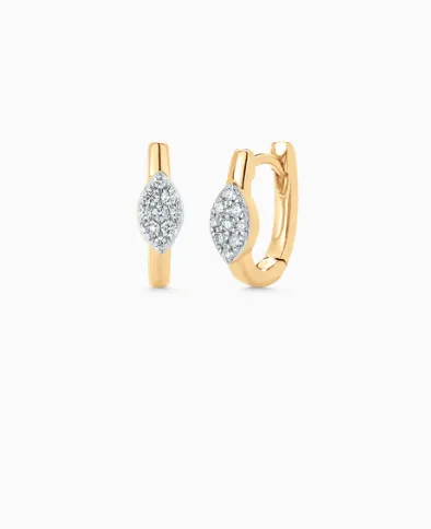 Earrings Sara Weinstock Unity Reverie YG Marquis Huggies