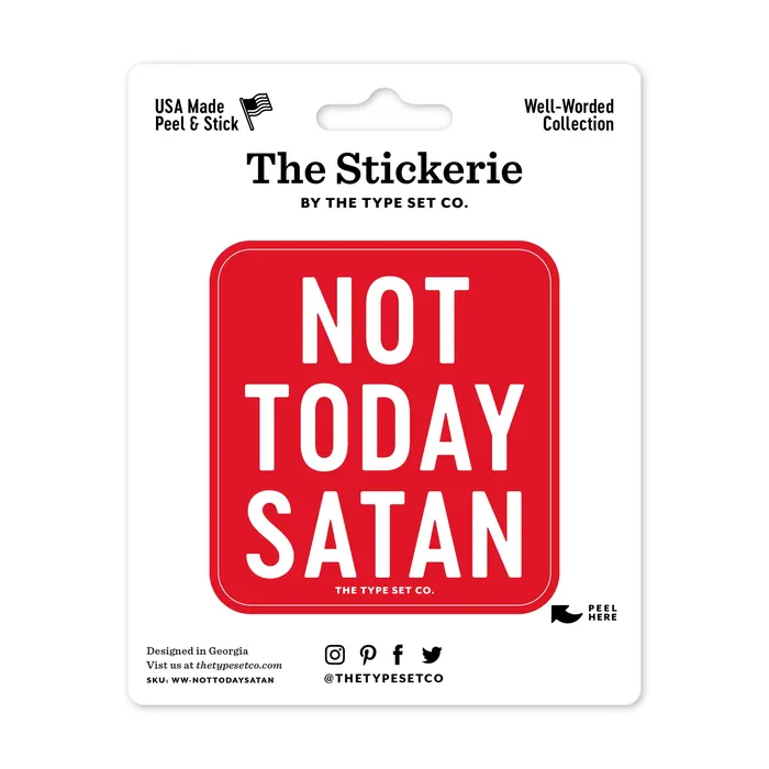 Earrings The Type Set Co Not Today Satan Sticker