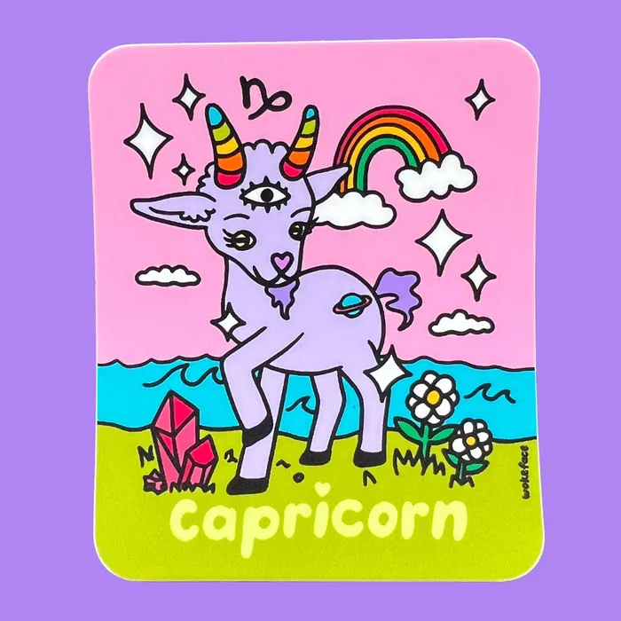 Earrings Wokeface Sticker Zodiac Capricorn