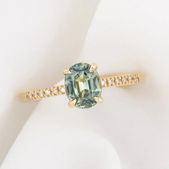 Envero Jewelry Audrey Ring 120ct Light Blue Green Montana Sapphire Rings