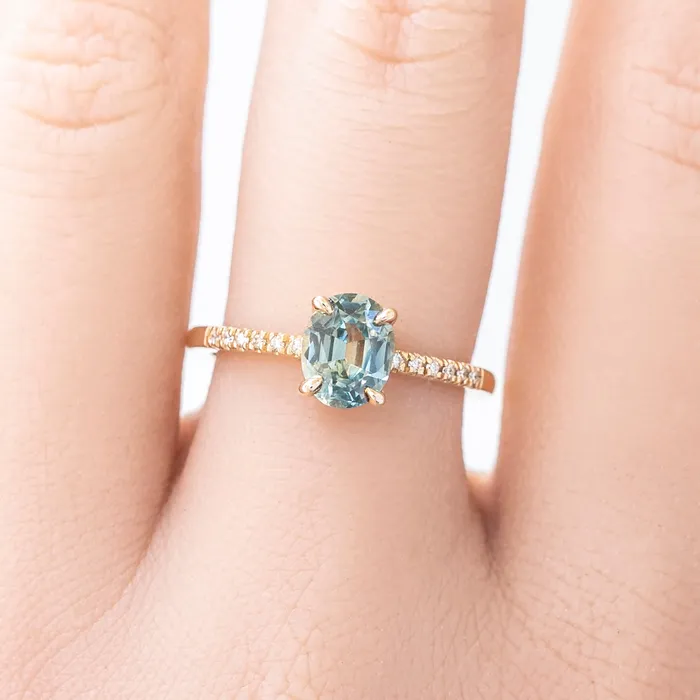 Envero Jewelry Audrey Ring 120ct Light Blue Green Montana Sapphire Rings Envero Jewelry Audrey Ring 120ct Light Blue Green Montana Sapphire Rings