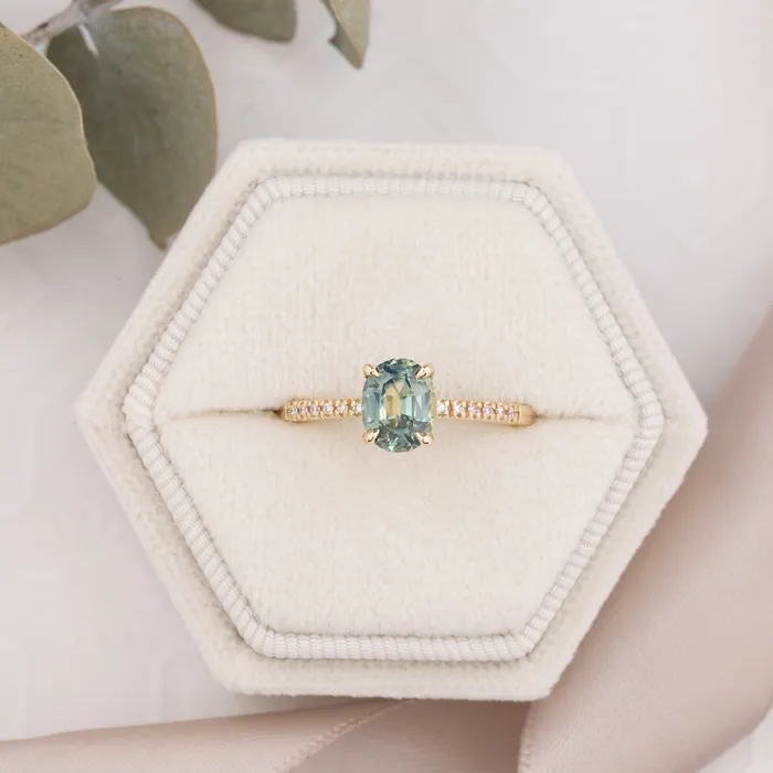 Envero Jewelry Audrey Ring 120ct Light Blue Green Montana Sapphire Rings Envero Jewelry Audrey Ring 120ct Light Blue Green Montana Sapphire Rings
