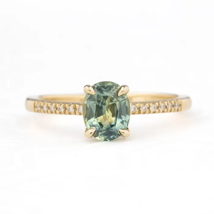 Envero Jewelry Audrey Ring 120ct Light Blue Green Montana Sapphire Rings Envero Jewelry Audrey Ring 120ct Light Blue Green Montana Sapphire Rings
